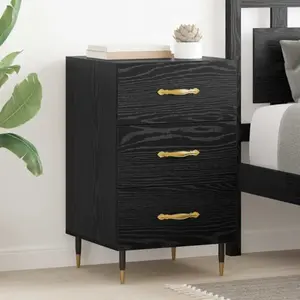 vidaXL Cabinet de chevet Chêne noir 40 x 40 x 66 cm Bois d'ingénierie pas cher