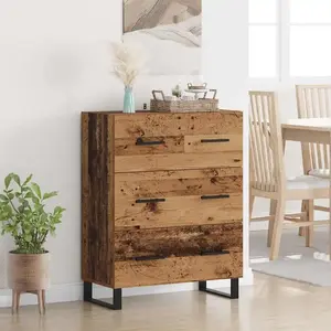 vidaXL Buffet vieux bois 69,5 x 34 x 90 cm bois composite et fer pas cher