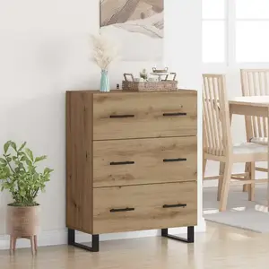 vidaXL Sideboard Chêne Artisan 69,5 x 34 x 90 cm Bois composite et fer pas cher