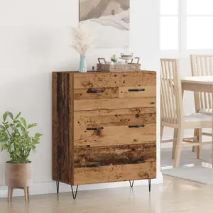 vidaXL Buffet vieux bois 69,5 x 34 x 90 cm bois composite et fer pas cher