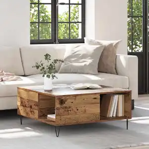 vidaXL Table basse Bois ancien 80 x 80 x 36,5 cm Bois d'ingénierie pas cher