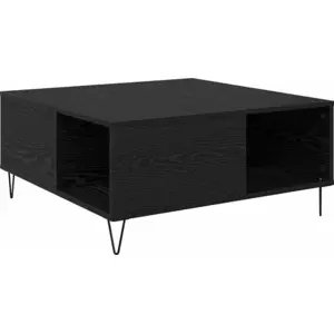vidaXL Table basse Chêne noir 80 x 80 x 36.5 cm Bois composite pas cher