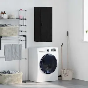 vidaXL Armoire murale noir aspect chêne 34,5 x 34 x 90 cm pas cher