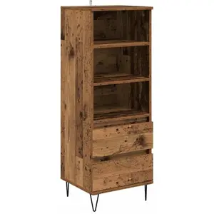 vidaXL Haut Armoire Bois Ancien 40 x 36 x 110 cm Bois d'ingénierie pas cher