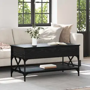 vidaXL Table basse Chêne noir 100 x 50 x 50 cm Bois d'ingénierie pas cher