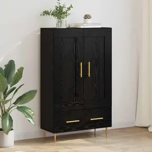 vidaXL Haut Armoire Chêne noir 69,5 x 31 x 115 cm Bois d'ingénierie pas cher