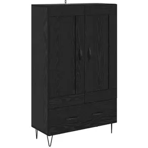 vidaXL Haut Armoire Chêne noir 69,5 x 31 x 115 cm Bois d'ingénierie pas cher