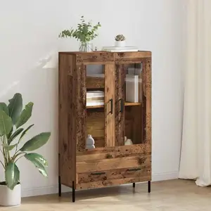 vidaXL Haut Armoire avec tiroir Corona Bois Ancien 69,5 x 31 x 115 cm pas cher