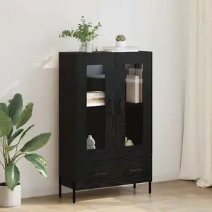 vidaXL Buffet haut Corona noir imitation chêne 69,5 x 31 x 115 cm pas cher
