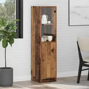 Vidaxl haut armoire bois ancien 35 x 37 x 142 cm bois d'ingénierie pas cher