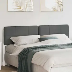 vidaXL Tête de lit capitonnée Blanc et gris clair 200 cm Pin massif pas cher