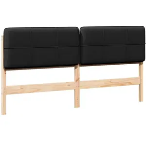 vidaXL vidaXL Tête de lit capitonnée Marron et Noir 180 cm Pin massif pas cher