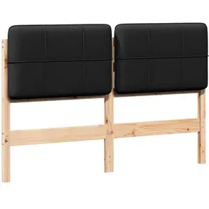 vidaXL vidaXL Tête de lit capitonnée Marron et Noir 160 cm Pin massif pas cher