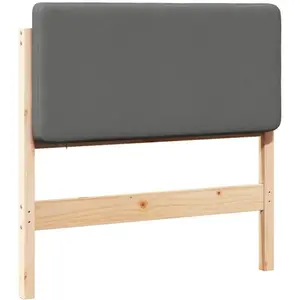 vidaXL Tête de lit rembourrée marron et gris clair 90 cm pas cher