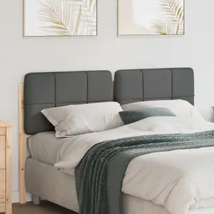 vidaXL Tête de lit capitonnée Marron et gris clair 135 cm Pin massif pas cher