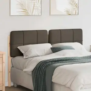 vidaXL vidaXL Tête de lit capitonnée Marron et Taupe 135 cm Pin massif pas cher