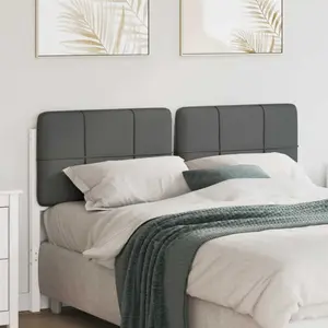 vidaXL Tête de lit capitonnée Blanc et gris clair 135 cm Pin massif pas cher