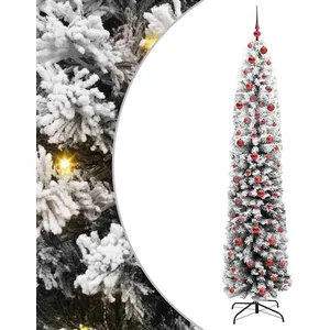 vidaXL Vidaxl Sapin De Noël Artificiel Vert Et Blanc 210 Cm Pvc pas cher