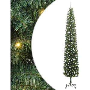 vidaXL Vidaxl Sapin De Noël Mince Avec 300 Led Vert 300 Cm Plastique E... pas cher