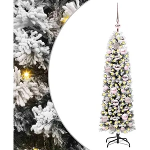 vidaXL Vidaxl Sapin De Noël Mince Avec 150 Led Vert 120 Cm Plastique E... pas cher