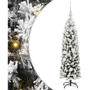 vidaXL Vidaxl Sapin De Noël Mince Avec 150 Led Vert 120 Cm Plastique E... pas cher