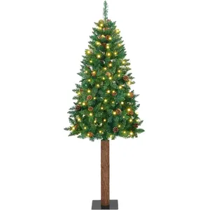 vidaXL Vidaxl Sapin De Noël Mince Vert 77 X 77 X 210 Cm Pvc pas cher