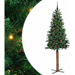 Comparateur de prix : Vidaxl sapin mince vert 210 cm pvc et bois de pin massif