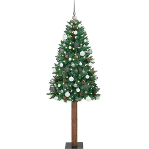 vidaXL Vidaxl Sapin De Noël Mince Avec 300 Led Vert 72 X 72 X 180 Cm P... pas cher
