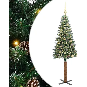 Comparateur de prix : vidaXL Vidaxl Sapin De Noël Mince Avec 150 Led Vert Et Blanc 150 Cm