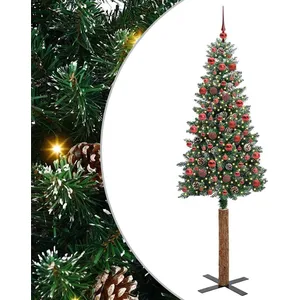 Comparateur de prix : vidaXL Vidaxl Sapin De Noël Mince Avec 300 Led Vert Et Blanc 180 Cm