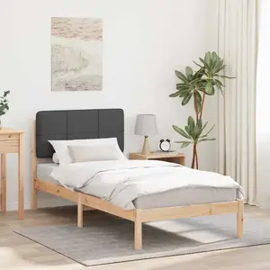 vidaXL Vidaxl Cadre De Lit Avec Tête De Lit Rembourrée Gris Foncé 80 X 200 Cm pas cher