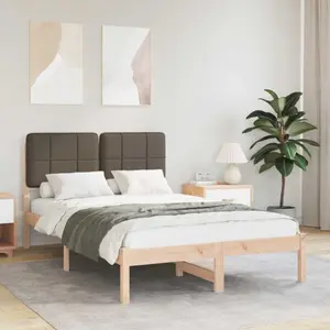 vidaXL Vidaxl Cadre De Lit Avec Tête De Lit Rembourrée Taupe 120 X 200 Cm pas cher