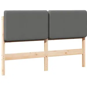 vidaXL Tête de lit capitonnée Marron et gris clair 150 cm Pin massif pas cher