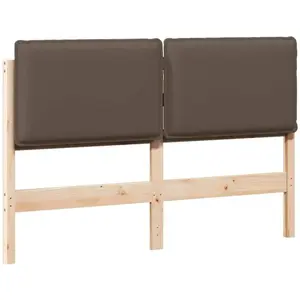 vidaXL Tête de lit capitonnée Gris Naturel et Clair 160 cm Pin massif pas cher