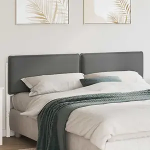 vidaXL Tête de lit capitonnée Blanc et gris clair 200 cm Pin massif pas cher