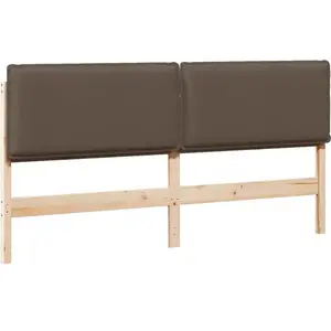 vidaXL Tête de lit capitonnée Gris Naturel et Clair 180 cm Pin massif pas cher