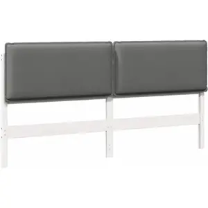 vidaXL Tête de lit capitonnée Blanc et gris clair 180 cm Pin massif pas cher