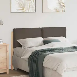 vidaXL Tête de lit capitonnée Gris Naturel et Clair 140 cm Pin massif pas cher