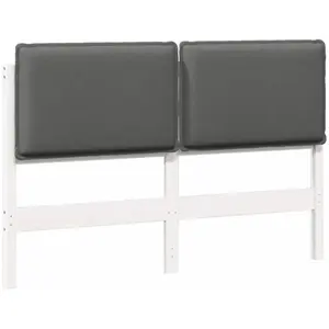 vidaXL Tête de lit capitonnée Blanc et gris clair 140 cm Pin massif pas cher