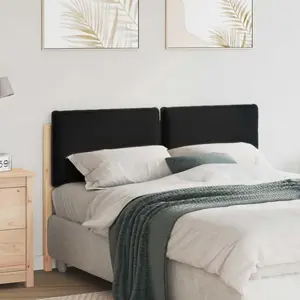 vidaXL vidaXL Tête de lit capitonnée Naturel et Noir 120 cm Pin massif pas cher