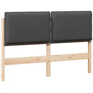 vidaXL Tête de lit capitonnée Gris Naturel et Foncé 120 cm Pin massif pas cher