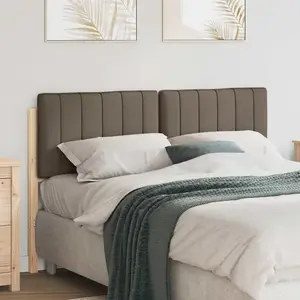 vidaXL vidaXL Tête de lit capitonnée Marron et Taupe 135 cm Pin massif pas cher