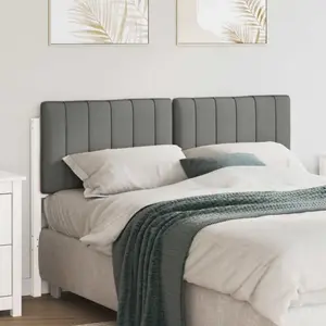 vidaXL Tête de lit capitonnée Blanc et gris clair 135 cm Pin massif pas cher