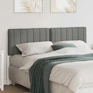 vidaXL Tête de lit capitonnée Blanc et gris clair 150 cm Pin massif pas cher