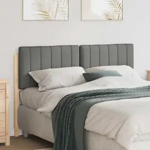 Vidaxl tête de lit capitonnée marron et gris clair 140 cm pin massif pas cher