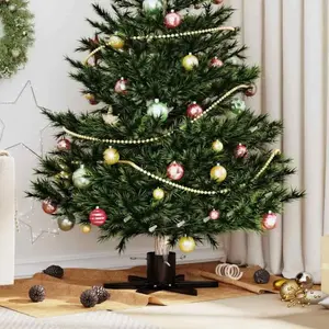Comparateur de prix : vidaXL Vidaxl Pied De Sapin De Noël 1.73 Noir 49 X 49 X 15,5 Cm Acier