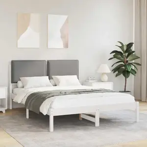 vidaXL Vidaxl Cadre De Lit Avec Tête De Lit Rembourrée Gris Clair pas cher