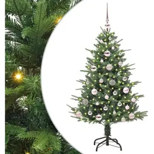 Arbre De Noël Artificiel Pré-éclairé Avec Ensemble De Boules Vidaxl pas cher