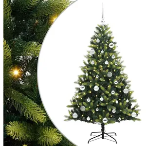 Comparateur de prix : vidaXL Vidaxl Arbre De Noël Artificiel À Charnières 150 Led Vert 150 C...