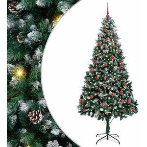 Vidaxl sapin artificiel vert 210 cm pvc, acier et plastique pas cher